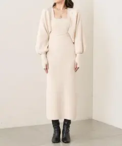 chico リボンリブボレロ+タンクロングワンピース
