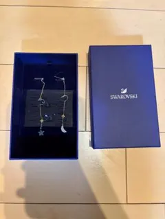 SWAROVSKI 星と月のロングピアス