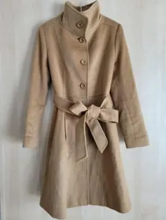 バーニーズニューヨーク　ロングコート ウエストリボン付き　ピュアカシミヤ　38