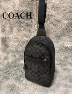 (美品)COACH シグネチャー ボディバッグ メンズ ブラック