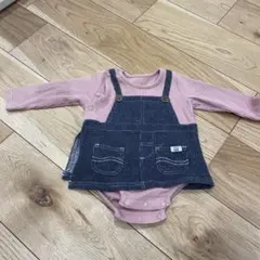 オーバーオール風　ロンパース　ワッフル生地