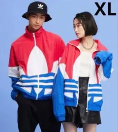 【新品】アディダス トレフォイル ビッグロゴ ナイロンジャケット XL ピンク
