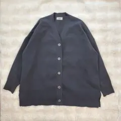 IENA 2023SS ファインコットンスムースカーディガン グレー　Vネック