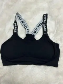 未使用 黒 ブラトップ ストラップ ヨガウェア スポーツブラトップ