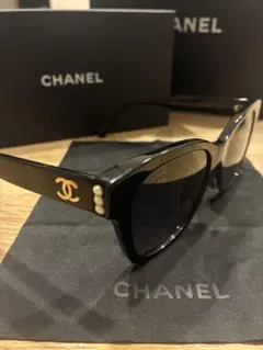CHANEL サングラス パール ココマーク ブラック メーカー保証書付き