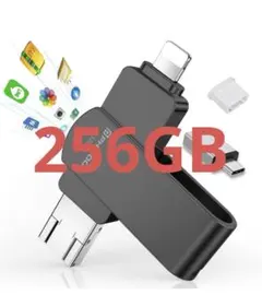 256GB USBメモリ [アプリ不要 アルバム直接保存！]４in1 ブラック
