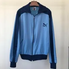 70s☆ビンテージ☆プーマ☆片ポケ☆ジャージ☆70年代☆ブルー☆細ピューマ・タグ