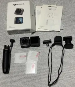 DJI action 2 デュアルスクリーンコンボ 本体 非純正ネックストラップ 