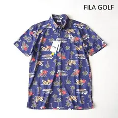 新品FILA GOLF フィラ 総柄 半袖 ポロシャツ 吸汗速乾 UVカット Mのサムネイル