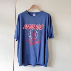 90s USA製 RUSSELL カレッジT XXL 青