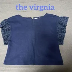 the virgnia ネイビー レースフリル袖 トップスのサムネイル