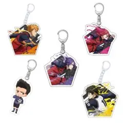 人気アニメ❤️ブルーロック❤️描き下ろしアクリルキーホルダー　5点セット