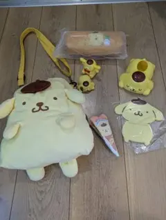 サンリオ　ポムポムプリンぬいぐるみショルダーバッグ＆ペンポーチ＆鏡等セット