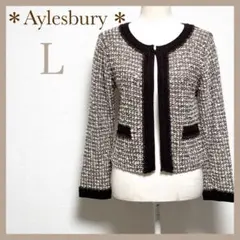 アリスバーリー ツイードノーカラージャケット ニットジャケット ラメ セレモニー