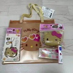 日焼けキティ トートバッグ つけまつげケース アクセサリーケース 小物ケース