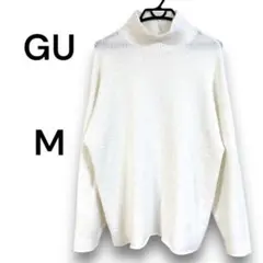 GU ジーユー　ニット　タートルネック　セーター M白　ホワイト　シンプル　古着
