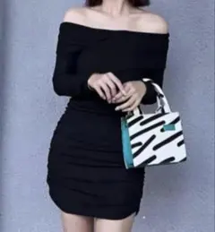 試着のみ　gossip girlワンピース ニットワンピース　ブラック