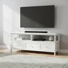【新品】大人可愛いフレンチTV台 幅100cm クリスタル調取っ手 ホワイト 新品】大人可愛いフレンチTV台 幅100cm クリスタル調取っ手 ホワイト