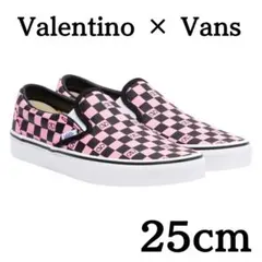 27cm VANS VALENTINO PINK BLACK スリッポン - メルカリ