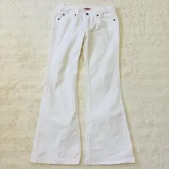 SWEET CAMEL 日本製 ホワイトデニム フレアパンツ ブーツカットS 白のサムネイル