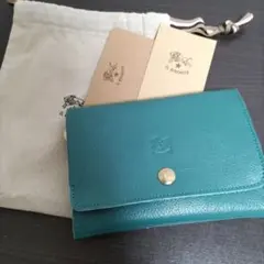 新品 イルビゾンテ 本革 レザー ウォレット 財布 折り財布 グリーン
