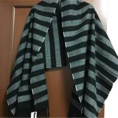 【新品未使用】ボーダー柄 大判ショール マフラー 膝掛け ストライプ