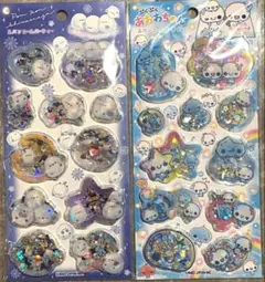 スパンコールパーティー　シマエナガ　あわわちゃん　正規品　カミオジャパン　シール