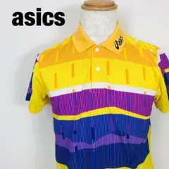 asics アシックス カラフル 半袖 ポロシャツ イエロー系　H4のサムネイル