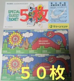 【９月】三井グリーンランド株主優待券入場券入園券５枚と乗り物券５０枚の１セットＰのサムネイル