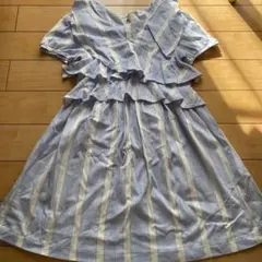新品　ZARA ストライプ フリル ワンピース 140cm