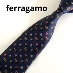 フェラガモ ネクタイ 時計柄 ネイビー Salvatore Ferragamoのサムネイル