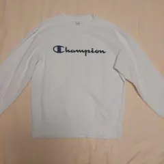 Champion ホワイト クルーネック トレーナー