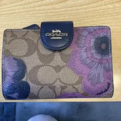 ⭐COACH⭐コーチ⭐新品 折財布 紫パープル 花柄 COACH（コーチ） レディース 花柄 バラ 財布 長財布 ロング ジップ