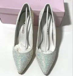 【美品/箱付】ダイアナ グリッターパンプス 23.5cm ウェディング