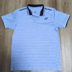 YONEX ストライプ ポロシャツ 水色