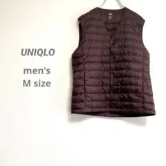 ユニクロ メンズ ウルトラライトダウンベスト インナーダウン M ボルドー