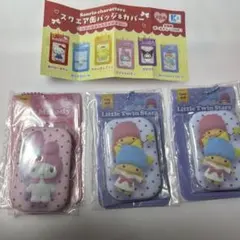 サンリオ スクエア缶バッジ&カバー　ガチャガチャ　カプセルトイ