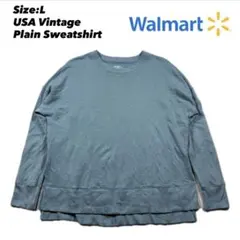 無地 スウェット トレーナー ブルー系 L ルームウェア レイヤード