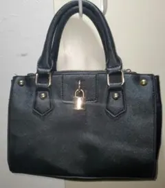 2way トートバッグ ブラック フェイクレザー ブラック