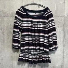 アナイ　ボーダーペプラムブラウスチュニック　美品