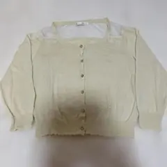 Prime Pattern レモンイエロー 五分袖カーディガンのサムネイル