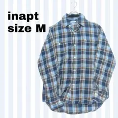 【インアプト】 チェック シャツ ブラウス 長袖 チェブルー✕ブラウン系 秋
