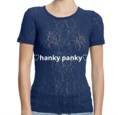 新品♡hanky panky♡シグニチャーレース♡M♡ミント♡ 半袖トップス