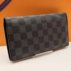 美品 ルイヴィトン ダミエ グラフィット ポルトフォイユ ブラザ 長財布
