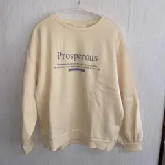 クリーム色 プリント トレーナー