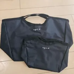 【極美品】agnes b. アニエスベー トートバッグ ブラック&ミニバックのサムネイル