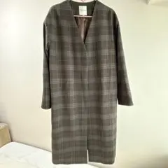 春秋★INDIVI チェック柄 ロングコート