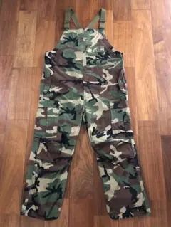 【美品】ALPHA アルファ ウッドランド迷彩 カモ柄 オーバーオール L