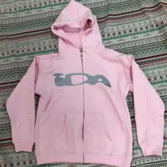 未使用ida.sply zip hoodieピンクパーカー uDA ロゴ付き S