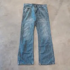 リーバイス527 Levis W33 フレア ブーツ 青 古着 ヒゲ 23919